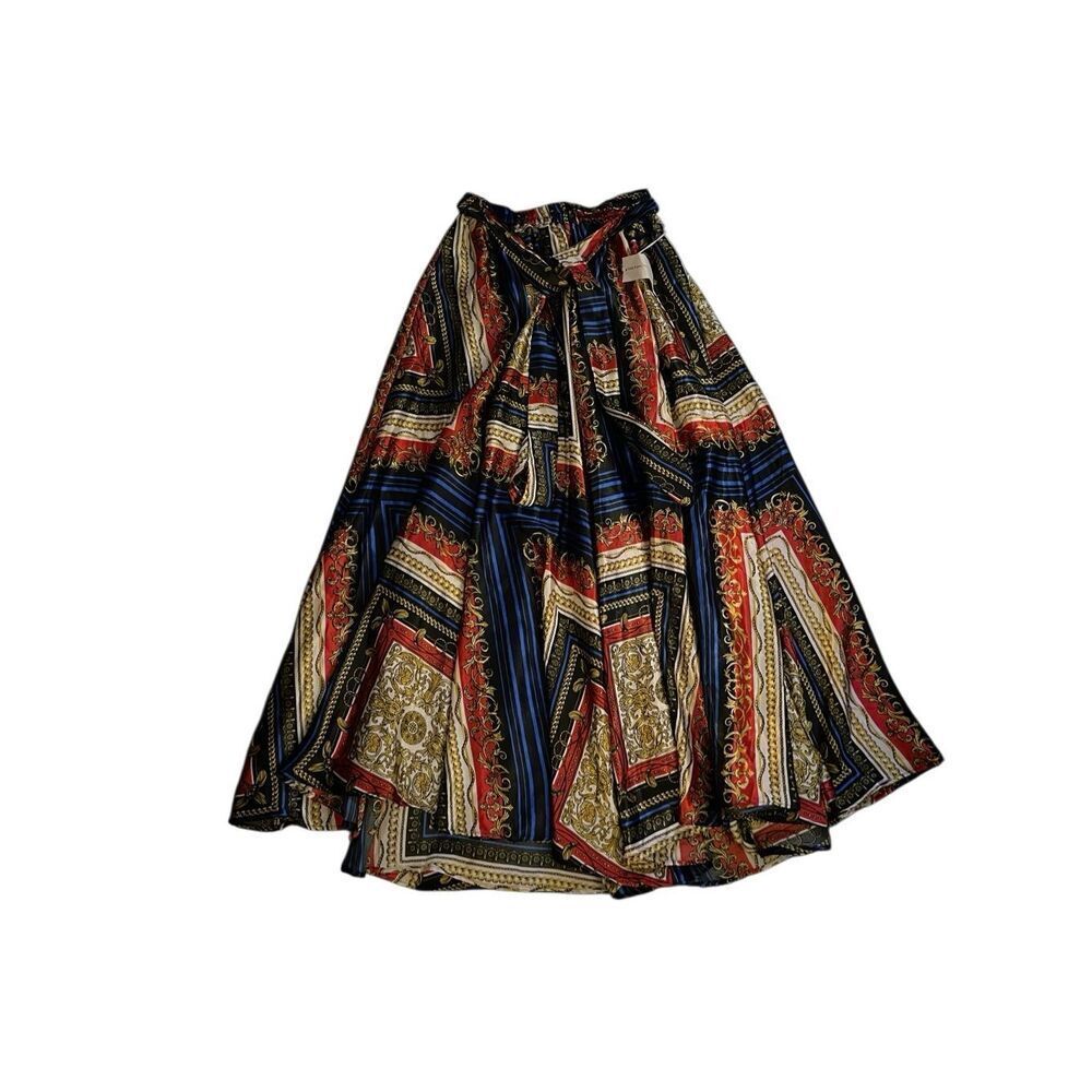 Truly 4 You Abstract Design Full Length Belted Skirt